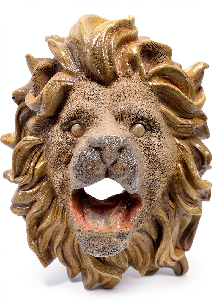 IMIKEYA Lion Head Fountain Spout mounted on an outdoor wall