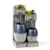 Outdoor Wall Fountain Gray Resin LED Light John Timberland-0