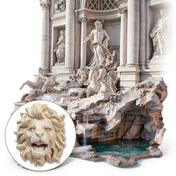 Lion Head Fountain Spout IMIKEYA Resin Outdoor Wall Decor-1