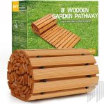 Cedar Wood Garden Walkway RELIANCER Flexible Slats Outdoor-0