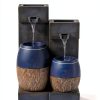 Outdoor Wall Fountain Gray Resin LED Light John Timberland-3