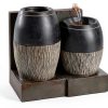 Outdoor Wall Fountain Gray Resin LED Light John Timberland-4