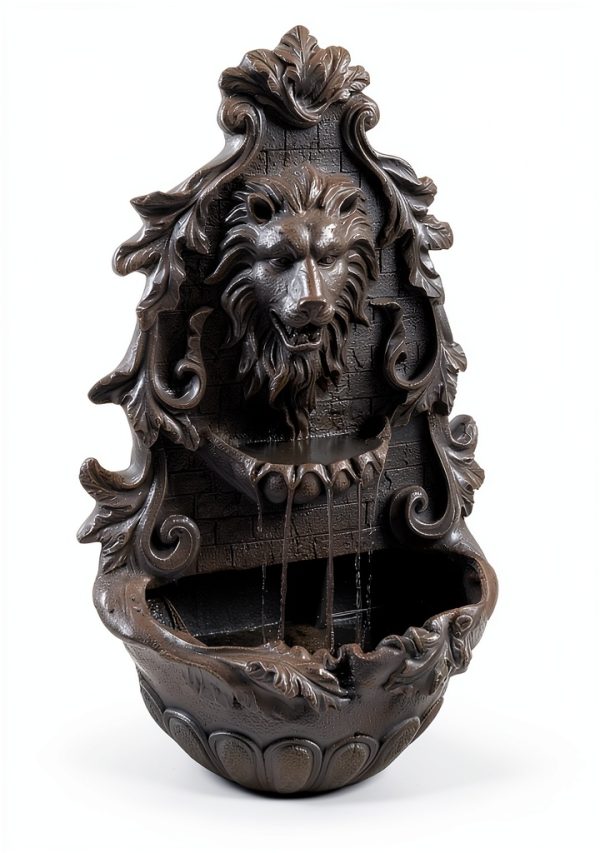Solar Wall Fountain Gray Resin Sunnydaze Decor Outdoor-1