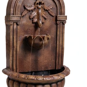 Solar Wall Fountain Sunnydaze Decor Resin Weather Resistant-0