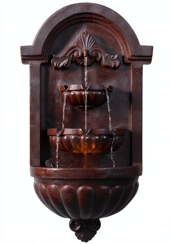 Kenroy Home Outdoor Wall Fountain Resin Plum Bronze-0