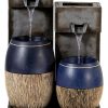 Outdoor Wall Fountain Gray Resin LED Light John Timberland-8