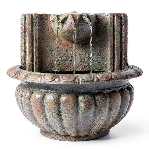 Solar Wall Fountain Sunnydaze Decor Resin Weather Resistant-6