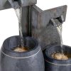 Outdoor Wall Fountain Gray Resin LED Light John Timberland-5