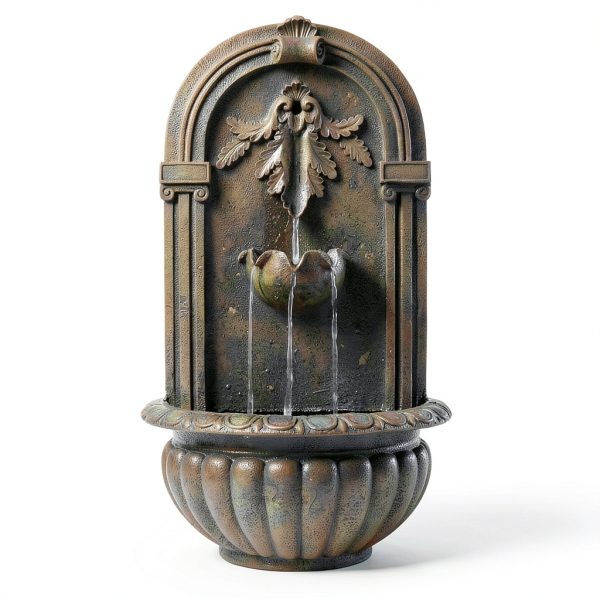 Solar Wall Fountain Sunnydaze Decor Resin Weather Resistant-2