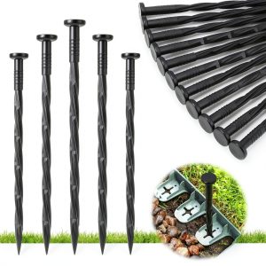 Garaook Landscape Spikes Black Nylon Reusable Garden Edging-0