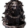 Solar Wall Fountain Gray Resin Sunnydaze Decor Outdoor-0