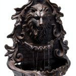 Solar Wall Fountain Gray Resin Sunnydaze Decor Outdoor-0