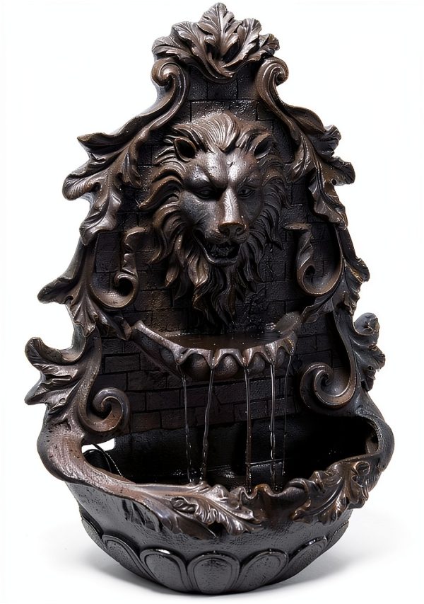 Solar Wall Fountain Gray Resin Sunnydaze Decor Outdoor-0
