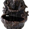 Solar Wall Fountain Gray Resin Sunnydaze Decor Outdoor-5