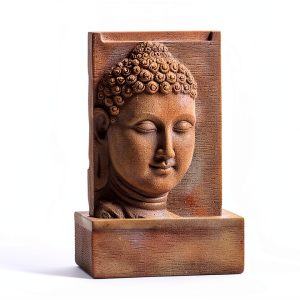 A & B Home Sandstone Buddha Wall Fountain LED Light-0