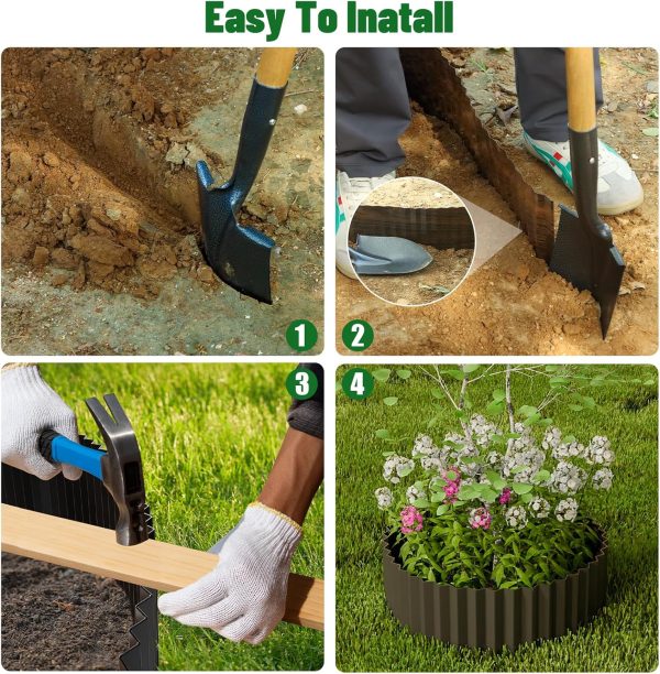 SnugNiture Metal Garden Edging Durable Corrugated Landscape-2