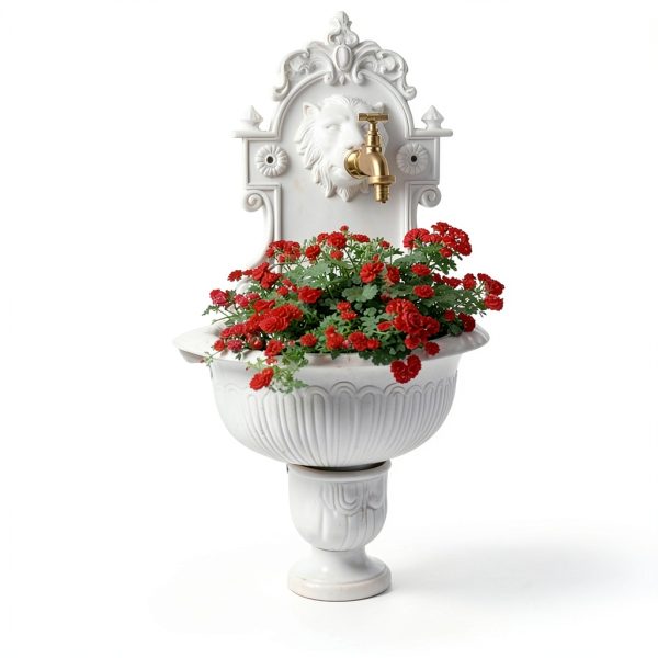 Sungmor Antique White Cast Iron Wall‑Mount Garden Sink-7
