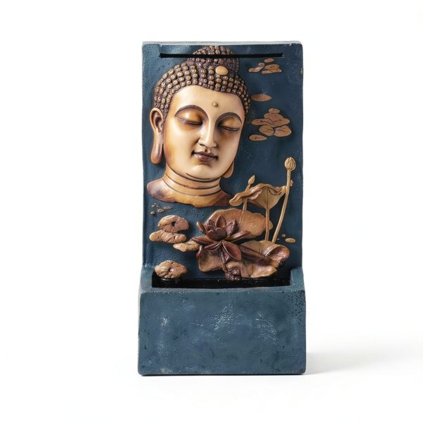 Buddha Face Fountain XBrand Wall Outdoor Bronze-9