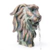 Solar Wall Fountain XBrand Gray Resin Lion Head-2