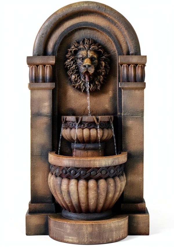 Lion Wall Fountain John Timberland Resin Design-1