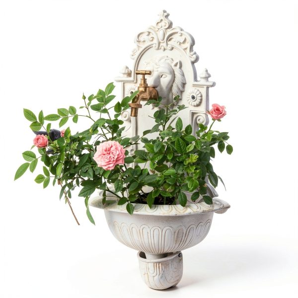 Sungmor Antique White Cast Iron Wall‑Mount Garden Sink-4