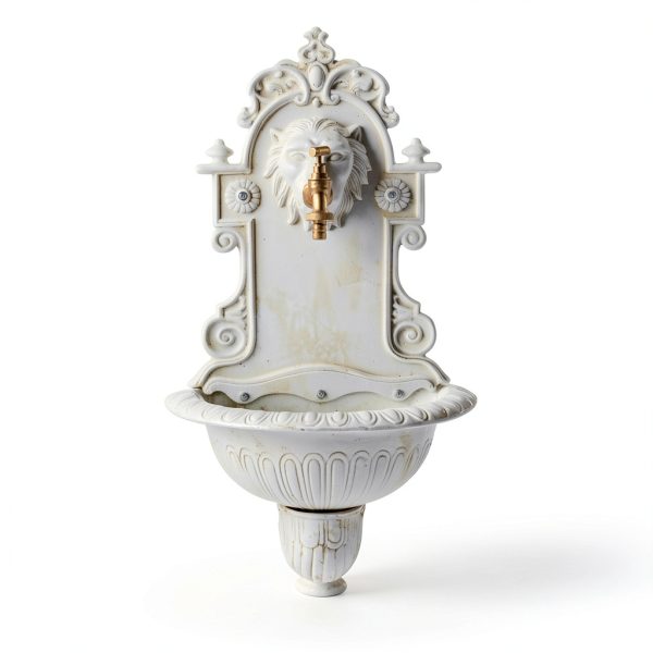 Sungmor Antique White Cast Iron Wall‑Mount Garden Sink-0