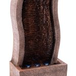 Pure Garden Gray Resin Wall Fountain for Patio-0