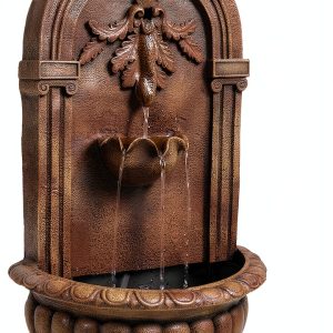 Solar Wall Fountain Sunnydaze Polystone Design-0