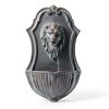 Solar Wall Fountain XBrand Gray Resin Lion Head-6