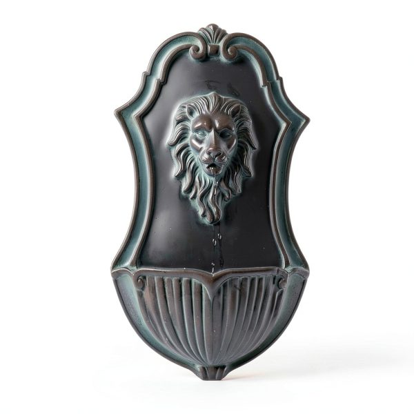 XBrand Solar Wall Fountain Gray Resin Lion Head 26in Model ALLHC73GR-2