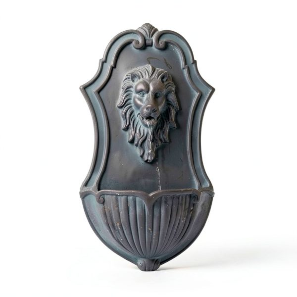 XBrand Solar Wall Fountain Gray Resin Lion Head 26in Model ALLHC73GR-10