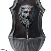 XBrand Solar Wall Fountain Gray Resin Lion Head 26in Model ALLHC73GR-0