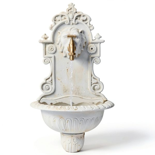 Sungmor Antique White Cast Iron Wall‑Mount Garden Sink-3