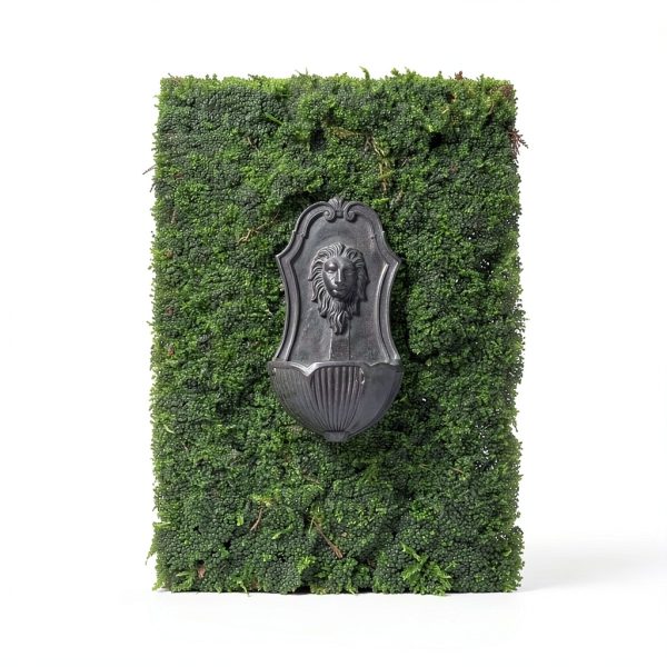 XBrand Solar Wall Fountain Gray Resin Lion Head 26in Model ALLHC73GR-3