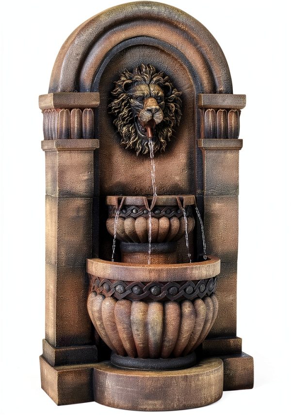 Lion Wall Fountain John Timberland Resin Design-5