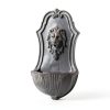 XBrand Solar Wall Fountain Gray Resin Lion Head 26in Model ALLHC73GR-1