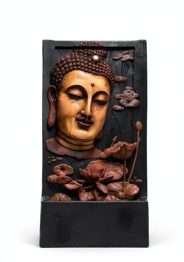 Buddha Face Fountain XBrand Wall Outdoor Bronze-2