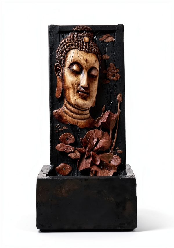 Buddha Face Fountain XBrand Wall Outdoor Bronze-3