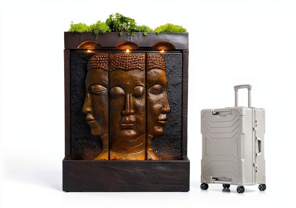 Gold-wall Fountain Buddha 45in Resin Wall Fountain Tankana TK4019-2