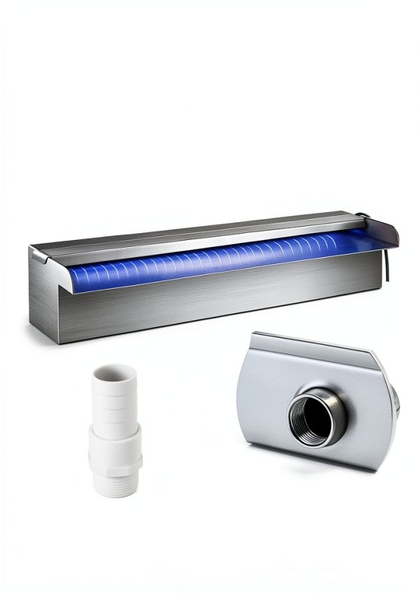 VEVOR Stainless Steel Wall Fountain with Remote LED 11.8x4.5x3.1-6