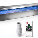 VEVOR Stainless Steel Wall Fountain with Remote LED 11.8x4.5x3.1-0