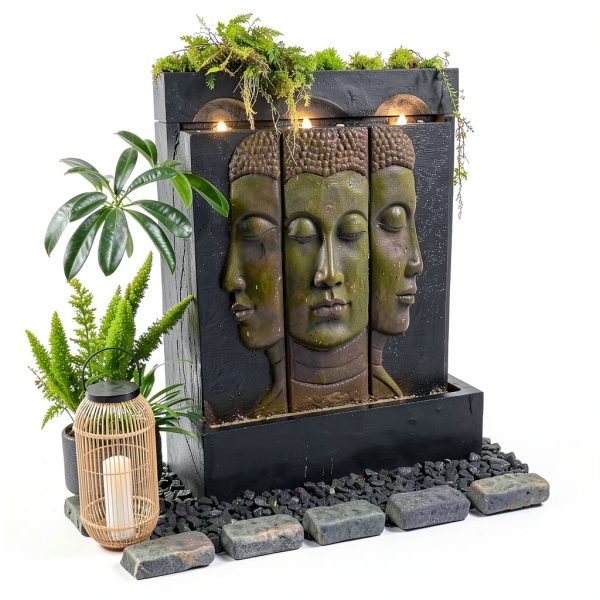 Gold-wall Fountain Buddha 45in Resin Wall Fountain Tankana TK4019-1