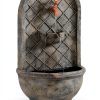 Sunnydaze Decor Wall-Mounted Outdoor Fountain French Limestone 14x8x26-2