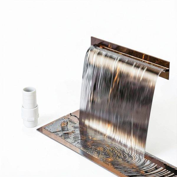 VEVOR Stainless Steel Wall Fountain with Remote LED 11.8x4.5x3.1-1