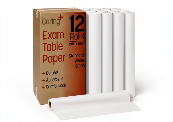 Exam Table Paper Caring Soft Crepe 21x125 Inch 12 Roll Case-0