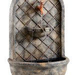 Sunnydaze Decor Wall-Mounted Outdoor Fountain French Limestone 14x8x26-0