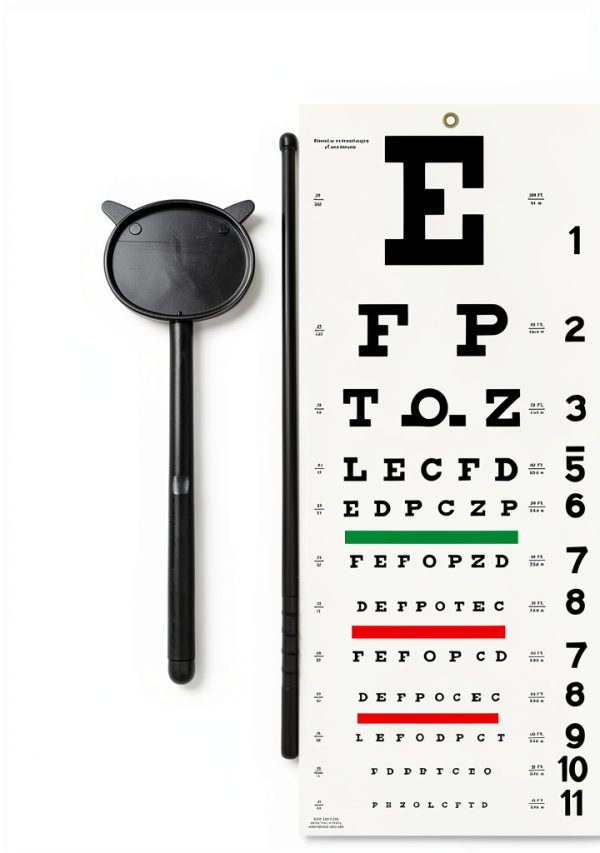 Snellen Eye Chart with Fixing Sticker 11x22 in Eye Charts for Eye ExamsIdeal for Doctor's OfficeSchool, Home with Eye occluder and Pointer 4 Fixation Patches-0