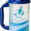 Hospital Cup Plum Hill 20oz Blue Bottle with Lid, Straw & Handle-7