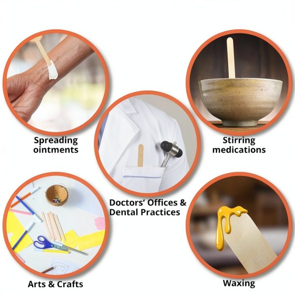 Caring Wood Tongue Depressors 6 Inch Standard 500 Count Non Sterile-5
