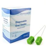 Dental Swabs Unflavored Swabsticks-Oral Cavity Cleaning Mouth Swab, Tooth Shaped, Untreated Unflavored, Box of 150 Counts (Fruit Green)-0